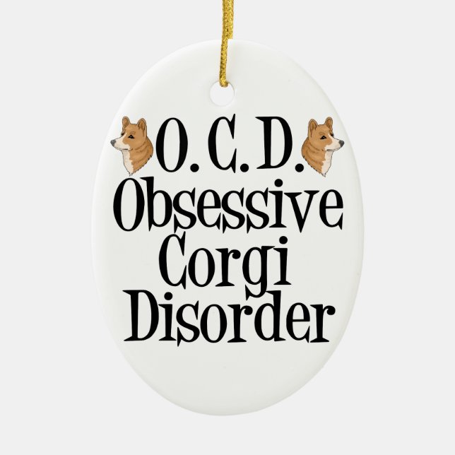 Cute Corgi Ceramic Ornament (Front)