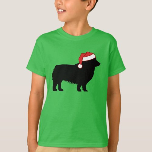 Cute Corgi Christmas Dog in Santa Hat Kids T_Shirt