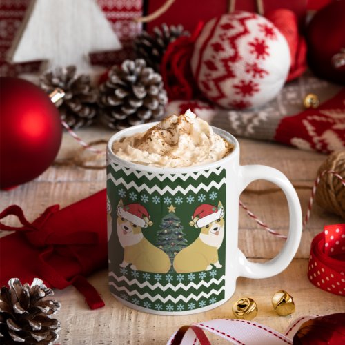 Cute Corgi Christmas Santa Coffee Mug