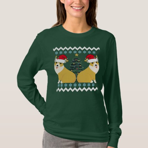 Cute Corgi Christmas Santa T_Shirt