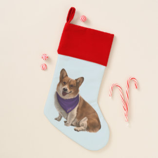 Cute corgi Christmas stocking