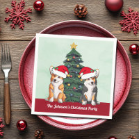 Cute Corgi Christmas Tree Custom Holiday Party