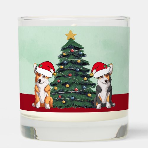 Cute Corgi Christmas Tree Dogs Holiday Gift Scented Candle