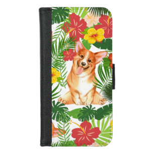 Cute Corgi Colorful iPhone 8/7 Wallet Case