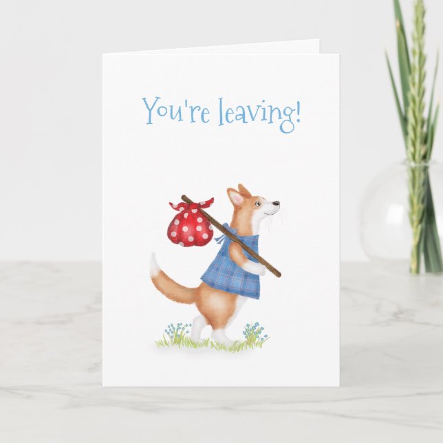 Cute corgi corgi leaving card (Front)