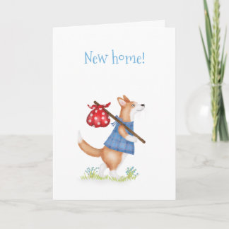 Cute corgi corgi moving home card
