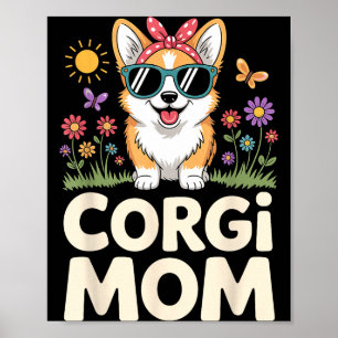 Cute Corgi Design For Women Girls Mom Dog Welsh Co Poster