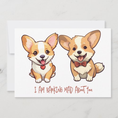 Cute Corgi Dog Anniversary Valentine card