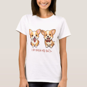 Cute Corgi Dog Anniversary Valentine  T-Shirt