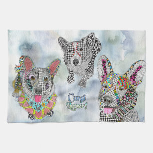Cute Corgi Dog Assortment Kitchen Towel