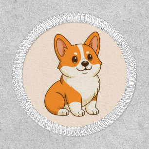 Cute Corgi Dog Beige Patch