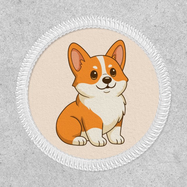 Cute Corgi Dog Beige Patch (Front)