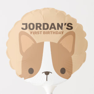 Cute Corgi Dog Birthday  Balloon