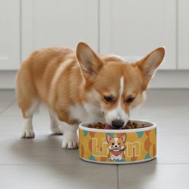 Cute Corgi Dog Bowls, Funny Pattern Puppy  Bowl (Creator Uploaded)