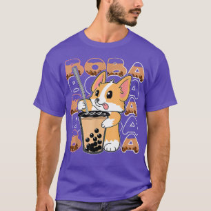 Cute Corgi Dog Bubble Tea Boba Anime Neko Japan T-Shirt