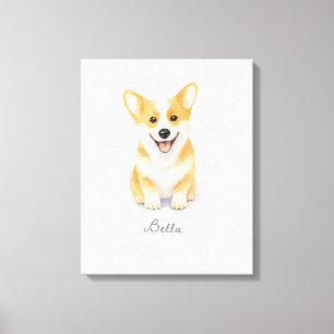 Cute Corgi Dog Canvas Print