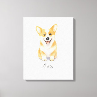Cute Corgi Dog Canvas Print