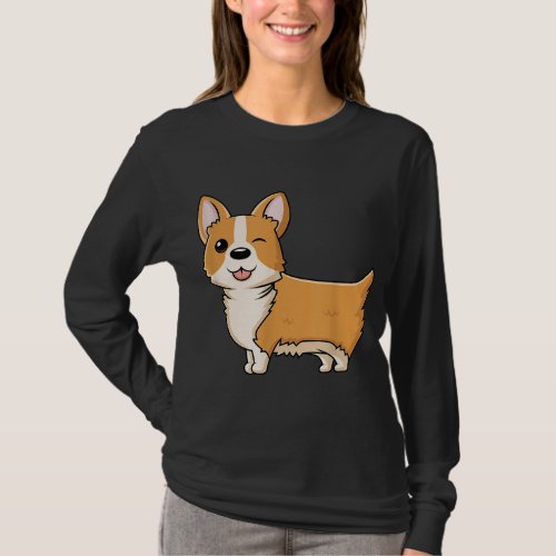 Cute Corgi Dog _ Cartoon Dog Lover Royal Pet T_Shirt