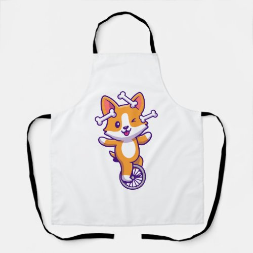 Cute Corgi Dog Circus with Bone Apron