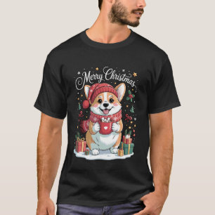 Cute Corgi Dog Drink Hot Cocoa Christmas Xmas Wome T-Shirt
