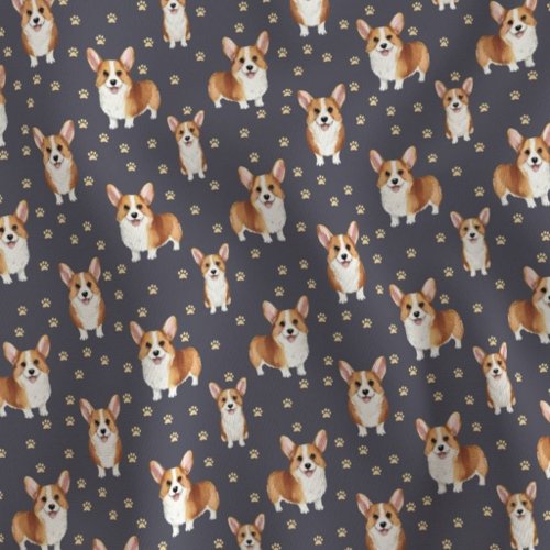 Cute Corgi Dog Fabric