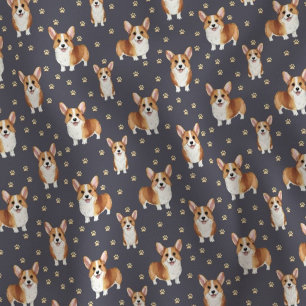 Cute Corgi Dog Fabric