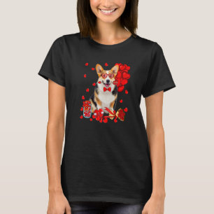 Cute Corgi Dog Funny Heart Valentine's Day Dog Mom T-Shirt