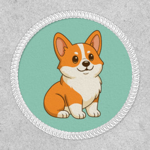 Cute Corgi Dog Green Patch