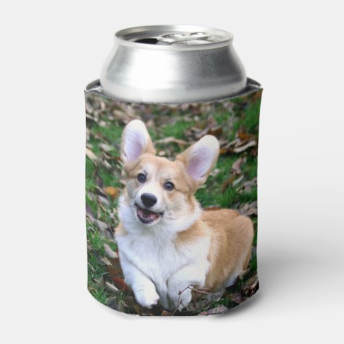 Cute Corgi Dog Leaping Can Cooler