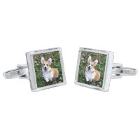 Cute Corgi Dog Leaping Cufflinks Zazzle