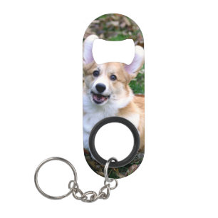 Cute Corgi Dog Leaping Keychain Bottle Opener