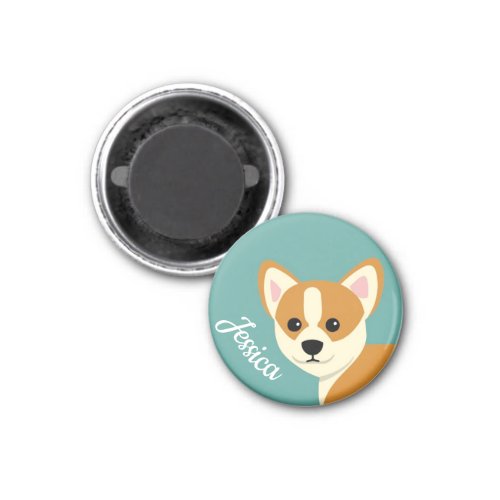 Cute Corgi Dog Lover Personalised Magnet