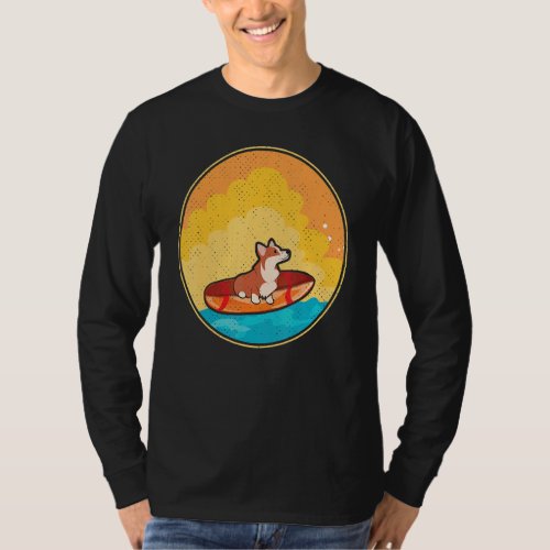 Cute Corgi Dog Lover Tee Wave Corgi Surfing Dog De