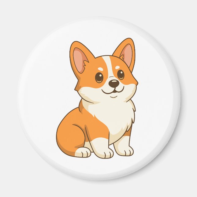 Cute Corgi Dog Magnet (Front)