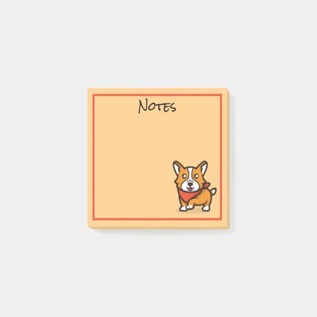 Cute Corgi Dog Notes (Front)