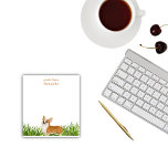 Cute Corgi Dog Personalized Notepad<br><div class="desc">Personalize this cute,  modern design by providing your text and a name.   This pretty design has green grass with a Pembroke Welsh Corgi dog standing on it.</div>