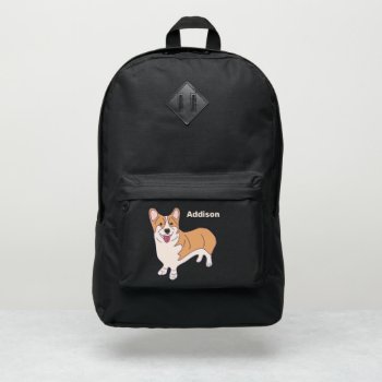 Cute Corgi Dog Personalized Port Authority® Backpack by AwkwardDesignCo at Zazzle