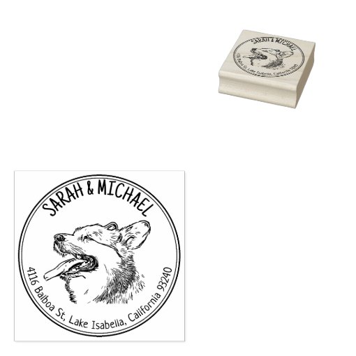 Custom Corgi Rubber Stamp – Wood Mounted Dog Stamp