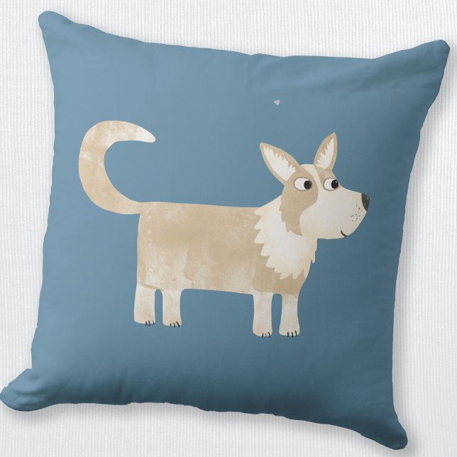 Cute Corgi Dog Throw Pillow (Fun Corgi dog throw pillow)