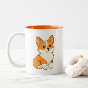 Cute Corgi Dog Two-Tone Coffee Mug