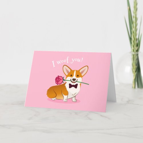 Cute Corgi Dog Valentines Day Card