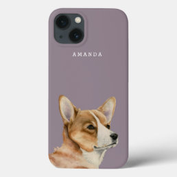 Cute Corgi Dog Watercolor Custom iPhone 13 Case