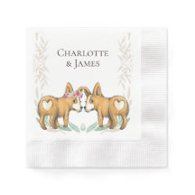 Cute Corgi Dog Wedding Couple Personalized
