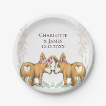 Cute Corgi Dog Wedding Couple Personalized