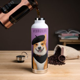 Cute Corgi Dog with Beret + Bandana Corgi Life