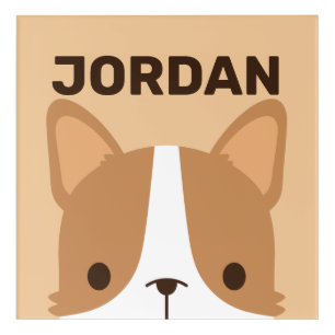Cute Corgi Dog with Personalized Name Acrylic Print