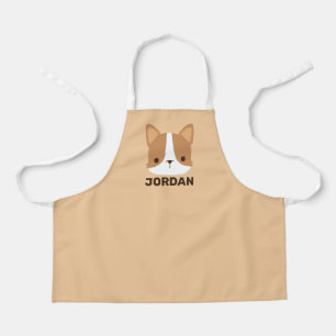 Cute Corgi Dog with Personalized Name Apron