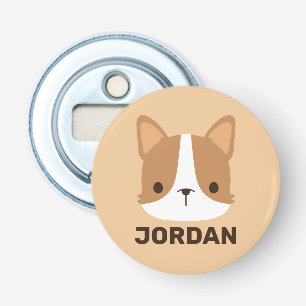 Cute Corgi Dog with Personalized Name Bottle Opener