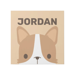 Cute Corgi Dog with Personalized Name Gallery Wra Wrap