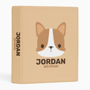 Cute Corgi Dog with Personalized Name Mini Binder